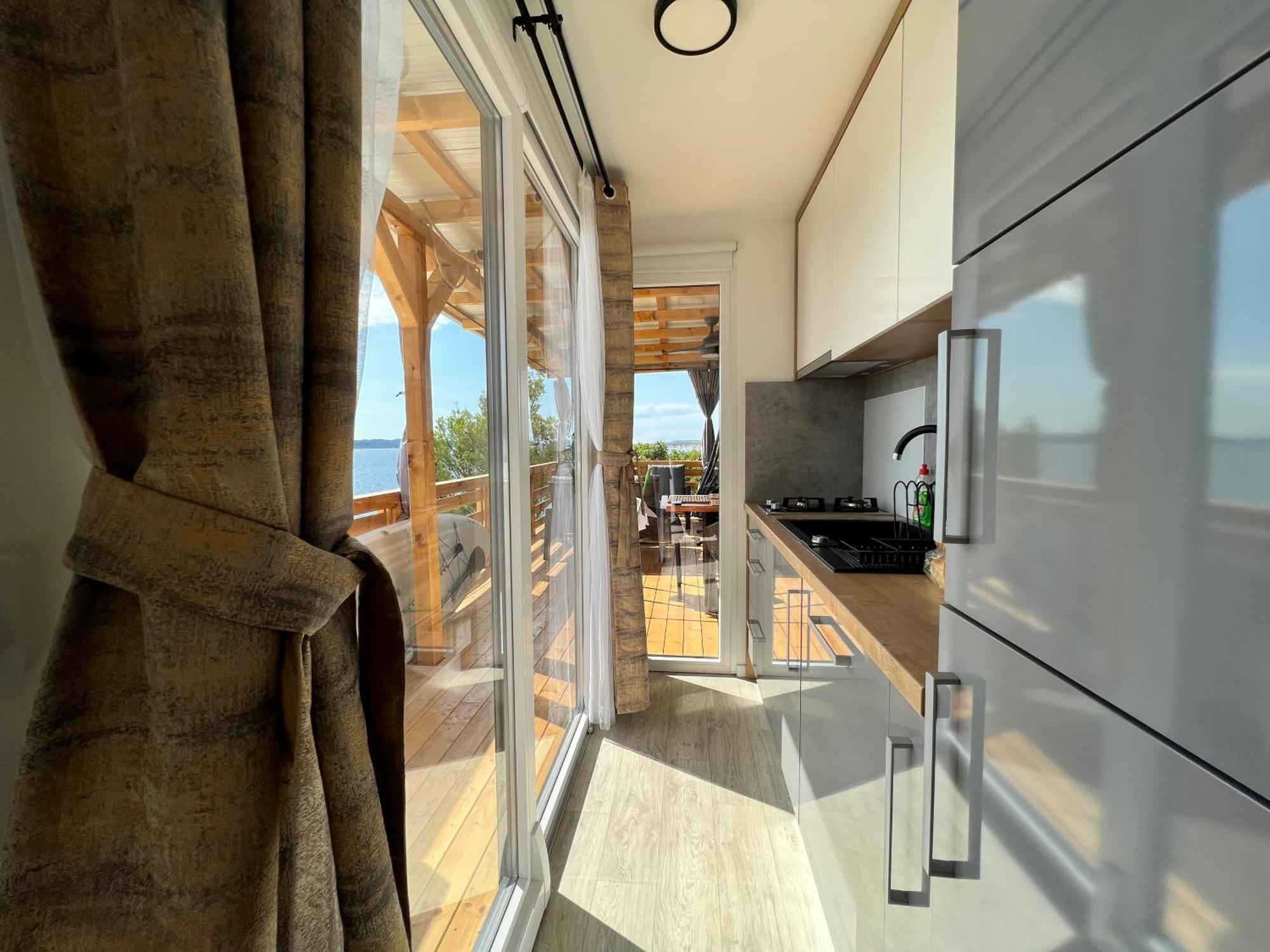 D-View Premium Mobile Home - Panoramic Seaview - 150 M From Beach, Free Parking Drage Eksteriør billede