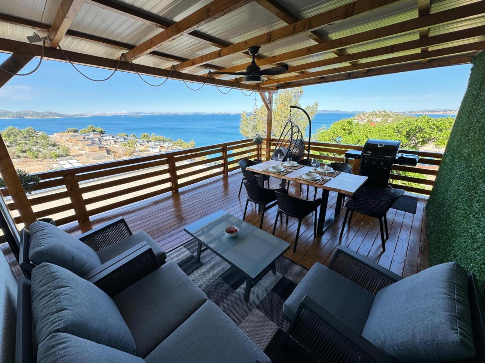 D-View Premium Mobile Home - Panoramic Seaview - 150 M From Beach, Free Parking Drage Eksteriør billede