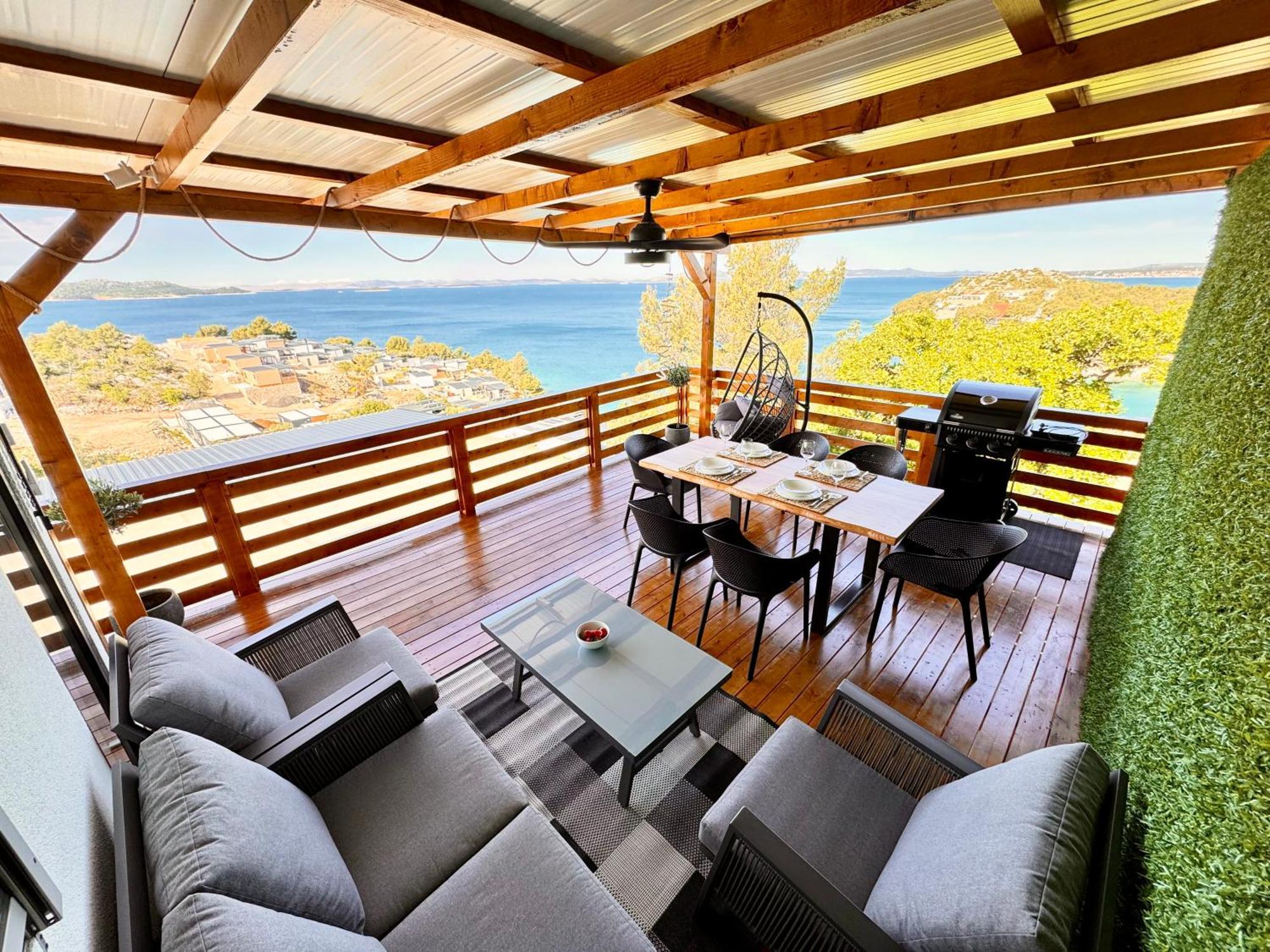 D-View Premium Mobile Home - Panoramic Seaview - 150 M From Beach, Free Parking Drage Eksteriør billede